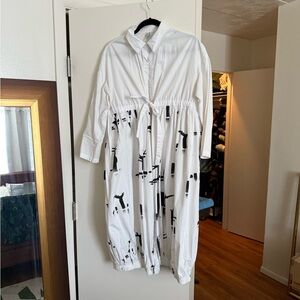 Stylish White and Black Women's Dress